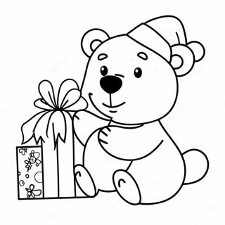 Christmas Bear Coloring Page 65052-52300