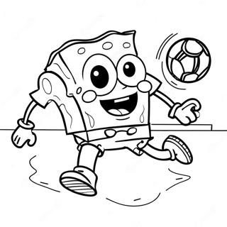 Spongebob Playing Soccer Coloring Page 65072-52314