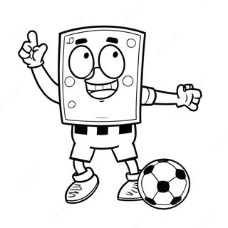 Spongebob Playing Soccer Coloring Page 65072-52315