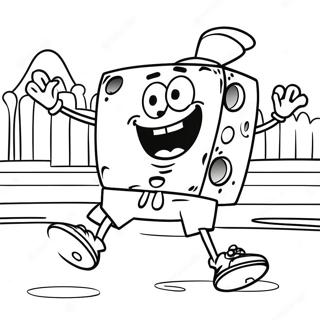 Spongebob Playing Soccer Coloring Page 65072-52316