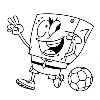 Spongebob Kicking A Soccer Ball Coloring Page 65073-52318