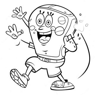 Spongebob Kicking A Soccer Ball Coloring Page 65073-52319