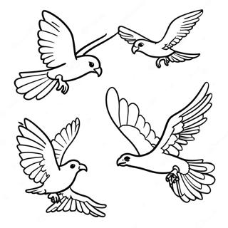 Colorful Raptors In Flight Coloring Page 65083-52328