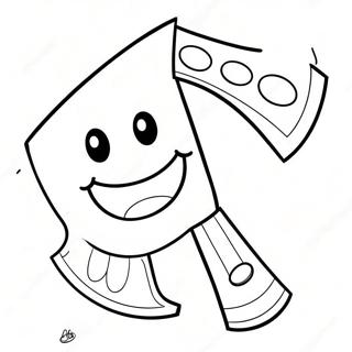 Cartoon Axe With Smiley Face Coloring Page 65103-52341