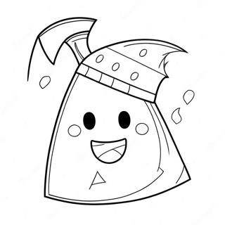 Cartoon Axe With Smiley Face Coloring Page 65103-52343