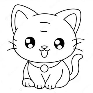 Cute Kawaii Chibi Cat Coloring Page 65123-52354