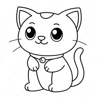 Cute Kawaii Chibi Cat Coloring Page 65123-52356