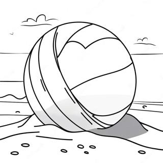 Colorful Beach Ball In The Sand Coloring Page 6512-5370