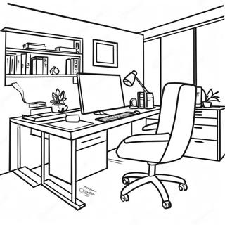 Creative Office Workspace Coloring Page 65163-52393