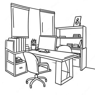 Creative Office Workspace Coloring Page 65163-52394