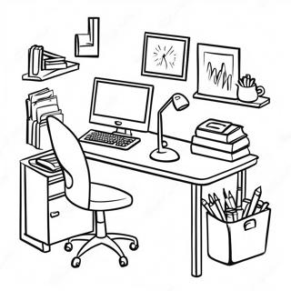 Creative Office Workspace Coloring Page 65163-52395