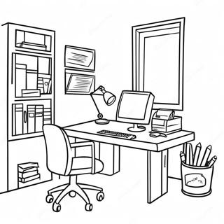 Creative Office Workspace Coloring Page 65163-52396