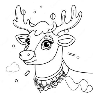 Lisa Frank Reindeer With Colorful Lights Coloring Page 65183-52405