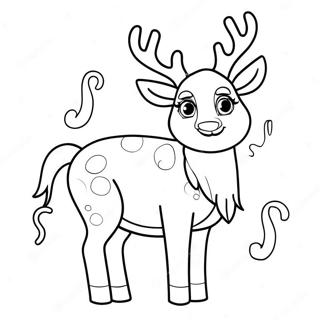 Lisa Frank Reindeer With Colorful Lights Coloring Page 65183-52408