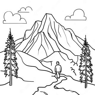 Majestic Mountain Landscape Coloring Page 65212-52423