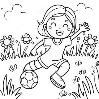 Girl Playing Soccer Coloring Pages