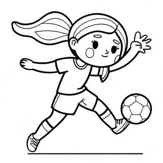 Girl Kicking A Soccer Ball Coloring Page 65223-52433