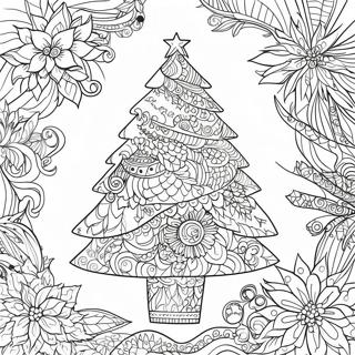 Intricate Christmas Tree Zentangle Coloring Page 65273-52469