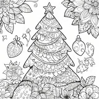 Intricate Christmas Tree Zentangle Coloring Page 65273-52470