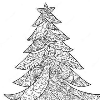 Intricate Christmas Tree Zentangle Coloring Page 65273-52471