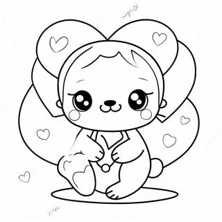 Kawaii Valentines Coloring Pages