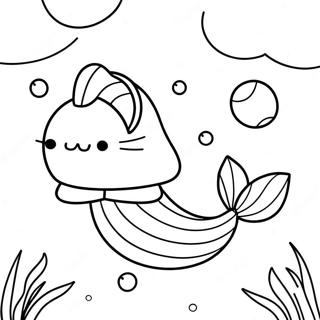 Mermaid Pusheen Coloring Pages