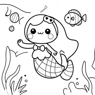 Mermaid Pusheen Underwater Adventure Coloring Page 65292-52491