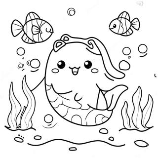 Mermaid Pusheen Underwater Adventure Coloring Page 65292-52492