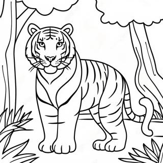 Majestic Bengal Tiger In Jungle Coloring Page 65323-52510