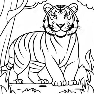 Majestic Bengal Tiger In Jungle Coloring Page 65323-52511