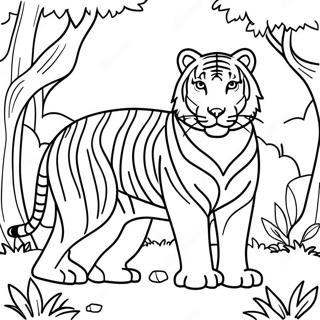 Majestic Bengal Tiger In Jungle Coloring Page 65323-52512