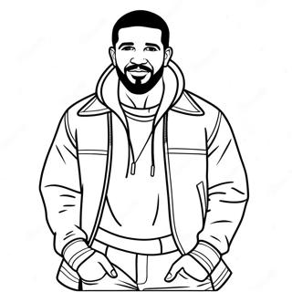 Drake With A Stylish Outfit Coloring Page 6532-5386