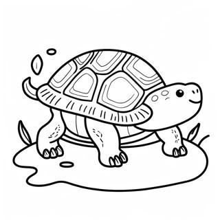 Cute Snapping Turtle Swimming Coloring Page 65363-52542