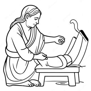 Foot Washing Craft Coloring Pages