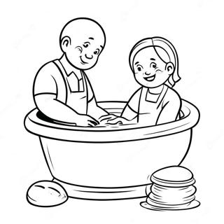 Foot Washing Craft Coloring Page 65392-52562