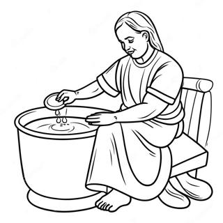 Foot Washing Craft Coloring Page 65392-52563