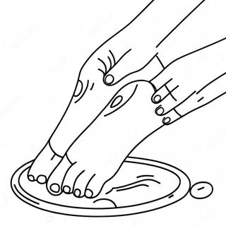 Foot Washing Craft Coloring Page 65392-52564