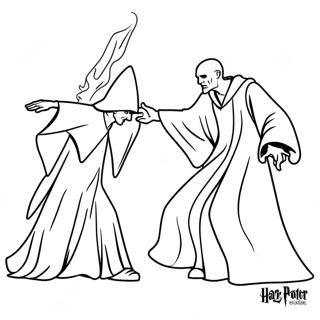 Harry Potter Vs Voldemort Epic Duel Coloring Page 65422-52586