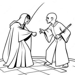 Harry Potter Vs Voldemort Epic Duel Coloring Page 65422-52587