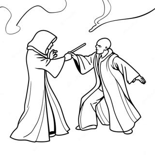 Harry Potter Vs Voldemort Epic Duel Coloring Page 65422-52588