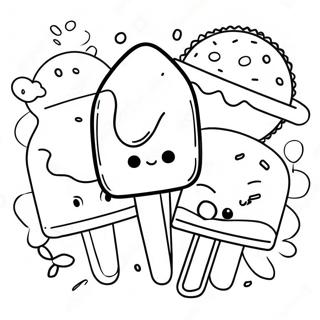 Colorful Popsicle Treats Coloring Page 6542-5395