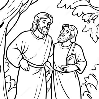 Zacchaeus With Jesus Coloring Page 65433-52603