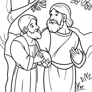 Zacchaeus With Jesus Coloring Page 65433-52604