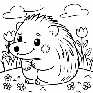 Hedgehog In A Cozy Garden Coloring Page 65442-52607