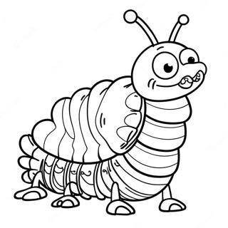 Cute Cartoon Centipede Coloring Page 65483-52641