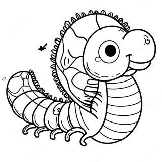 Cute Cartoon Centipede Coloring Page 65483-52643