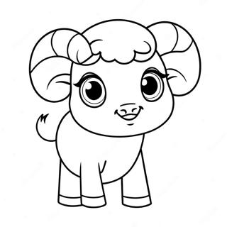 Cute Cartoon Ram Coloring Page 65523-52674