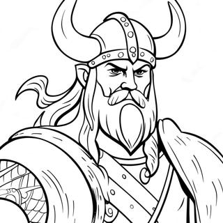 Fearsome Viking Warrior Coloring Page 6552-5397