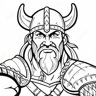 Fearsome Viking Warrior Coloring Page 6552-5398