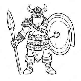 Fearsome Viking Warrior Coloring Page 6552-5400